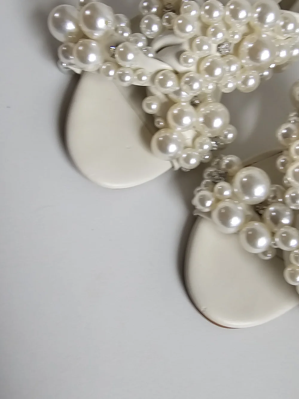 Steve Madden Ivory Pearl-Embellished High Heel Mules